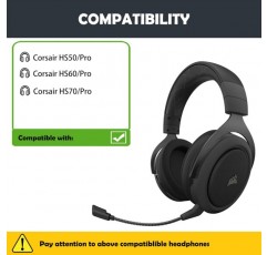 Corsair HS50/Pro HS60/Pro HS70/Pro 스테레오 게임용 헤드셋과 호환되는 냉각 젤 헤드폰 메모리 폼 교체용 이어 패드