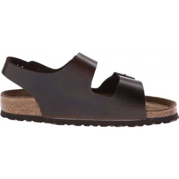 Birkenstock 남성용 아말피 가죽 소프트 풋베드 밀라노 샌들
