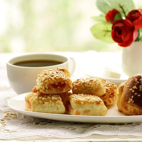 Coffee Service 모던 6인용 크림 화이트, 280 ml, 18피스 커피 식기 케이크 플레이트 커피 컵 세트, 소서 포함, 신툰스 식기 세트, 확장형, 일상생활, 조식 티 서비스, 선물