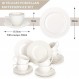 Coffee Service 모던 6인용 크림 화이트, 280 ml, 18피스 커피 식기 케이크 플레이트 커피 컵 세트, 소서 포함, 신툰스 식기 세트, 확장형, 일상생활, 조식 티 서비스, 선물