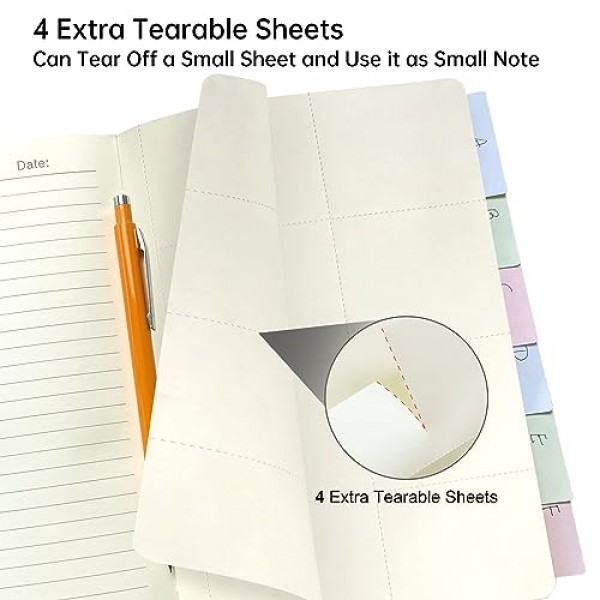 Mlife A5 줄 지어 저널 노트,-360 번호가 매겨진 페이지 쓰기를위한 두꺼운 저널, 100Gsm 프리미엄 두꺼운 종이, PU 하드 커버 노트 대학 통치, 남성 여성 학교 사무실을위한 