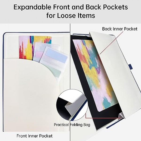 Mlife A5 줄 지어 저널 노트,-360 번호가 매겨진 페이지 쓰기를위한 두꺼운 저널, 100Gsm 프리미엄 두꺼운 종이, PU 하드 커버 노트 대학 통치, 남성 여성 학교 사무실을위한 