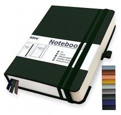 Mlife A5 줄 지어 저널 노트,-360 번호가 매겨진 페이지 쓰기를위한 두꺼운 저널, 100Gsm 프리미엄 두꺼운 종이, PU 하드 커버 노트 대학 통치, 남성 여성 학교 사무실을위한 