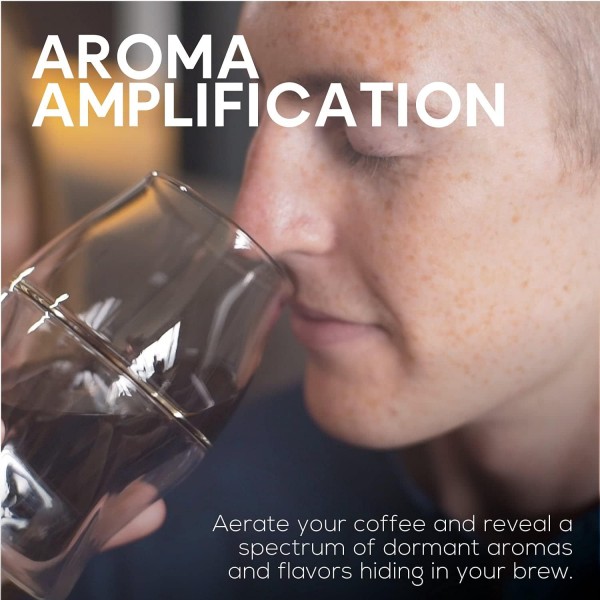 AVENSI 커피 강화 유리컵 - 스타터 세트: 펠트 컵받침, 폴리싱 천 및 브루 가이드가 포함된 2잔(2X VIDA)