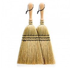 나무 손잡이가 있는 Redecker 핸드 브러시, 볏짚, 기름칠한 너도밤나무, 2개 세트, 17인치