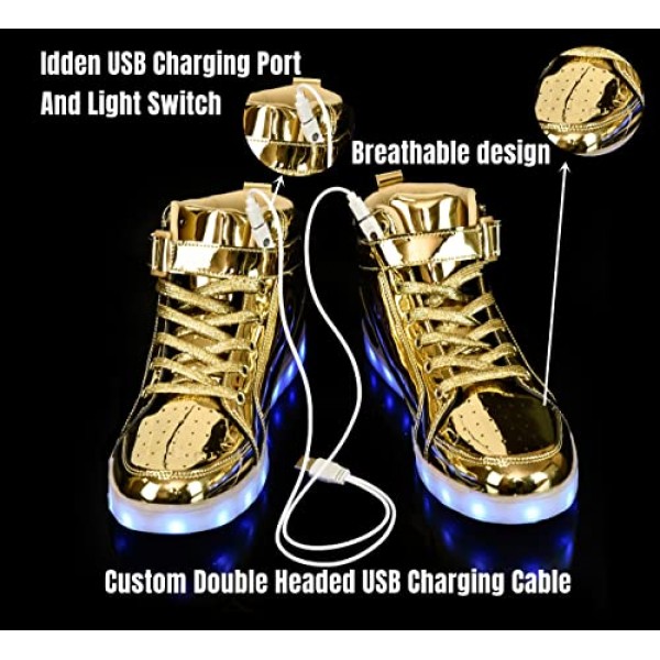 IGxx LED 조명 남성용 신발 빛 높은 상위 LED 스 니 커 즈 USB 충전 신발 여성 빛나는 빛나는 깜박이 신발 LED 키즈