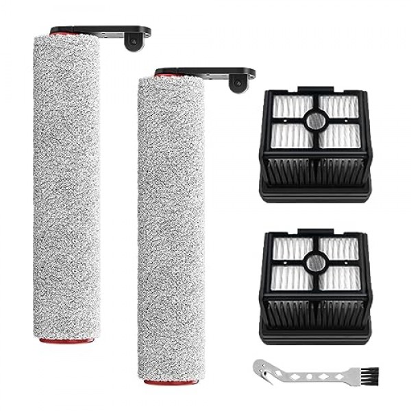 Dreametech H12 Pro 무선 습식 건식 진공 청소기 교체 부품과 호환되는 필터 롤러 브러시 액세서리 키트(브러시 롤러 2개 + HEPA 필터 2개 + 청소 브러시 ​​1개)