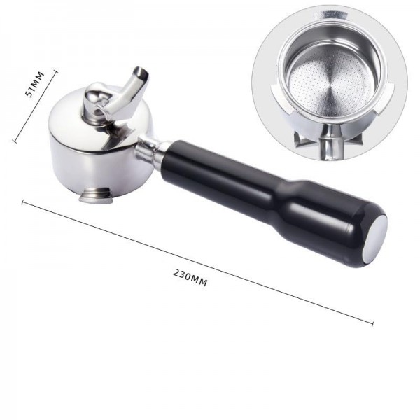 Delonghi Dedica EC680/EC685/EC785/EC820/EC850/EC860-ABS 핸들과 호환되는 이중 스파우트가 있는 51mm Portafilter 3 이어