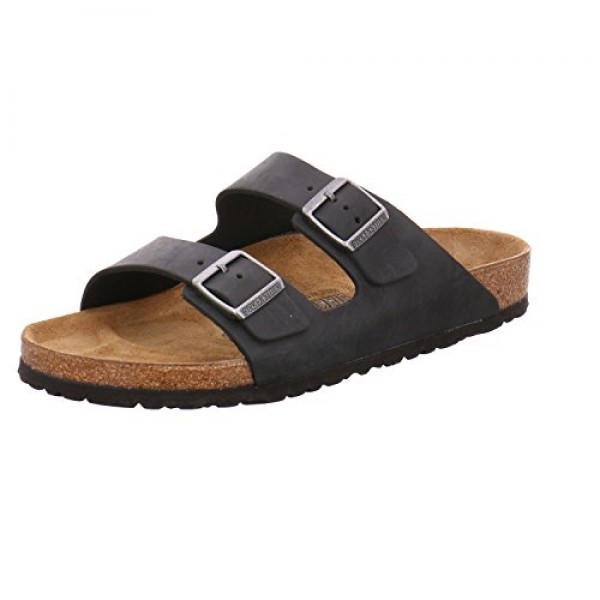 Birkenstock 유니섹스 애리조나 소프트 풋베드 스웨이드 샌들, 블랙 - 41 W EU