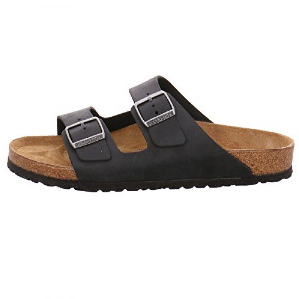 Birkenstock 유니섹스 애리조나 소프트 풋베드 스웨이드 샌들, 블랙 - 41 W EU