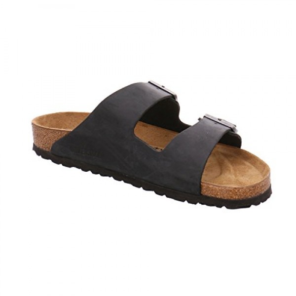 Birkenstock 유니섹스 애리조나 소프트 풋베드 스웨이드 샌들, 블랙 - 41 W EU