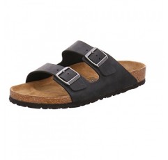Birkenstock 유니섹스 애리조나 소프트 풋베드 스웨이드 샌들, 블랙 - 41 W EU