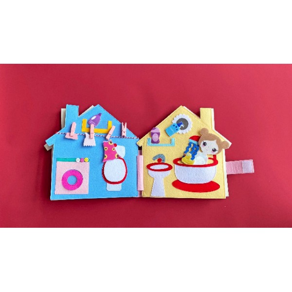 MOVEBO- Quiet Book for Kids - Interactive Felt Busy Book - Montessori Quiet Books for 유아 - Carry on Travel Quiet Activity Book - Soft Fabric Quiet Books for Children my small room