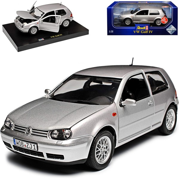 폭스바겐 골프 IV 4 3 도어 실버 1997-2003 1/18 Revell 모델 자동차 번호판 포함 개별 번호판 포함