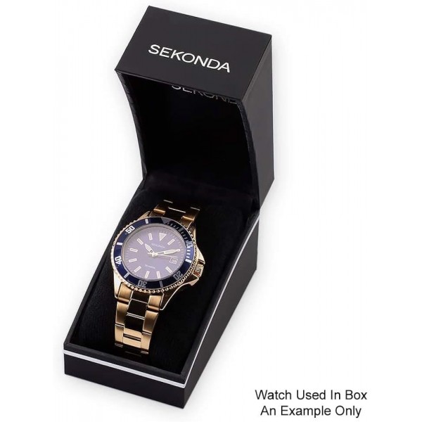 Sekonda Easy Read 남성용 아날로그 쿼츠 시계, 화이트 다이얼 및 블랙 가죽 스트랩 1530