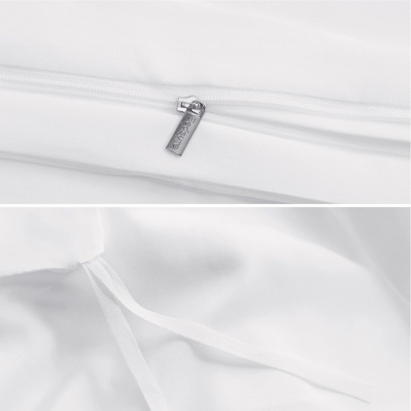 Bedsure Duvet Cover 155x220 White Duvet Cover - Bedding Sets 155 x 220 with 80x80 cm 베갯잇, Microfiber Duvet Cover Set for Double Bed with Zipper 155 x 220 cm White
