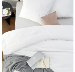 Bedsure Duvet Cover 155x220 White Duvet Cover - Bedding Sets 155 x 220 with 80x80 cm 베갯잇, Microfiber Duvet Cover Set for Double Bed with Zipper 155 x 220 cm White