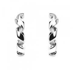 SOFIA MILANI 20725 여성용 귀걸이, 925 실버, 작고 얇고 곡선형 후프 귀걸이