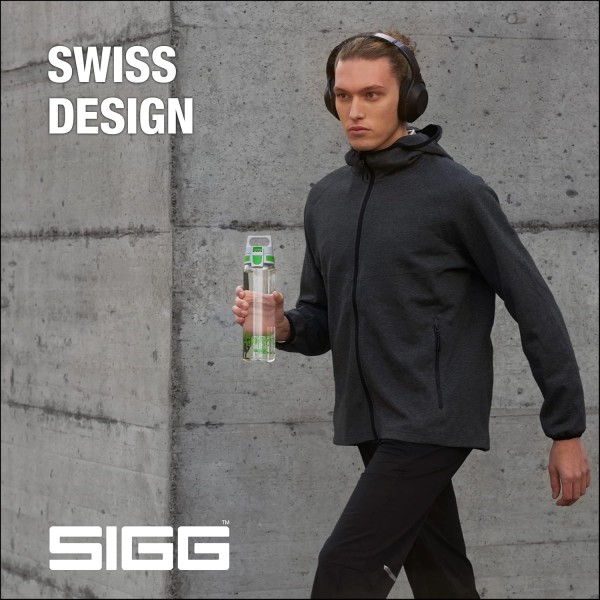 SIGG - Tritan 물병 - Total Clear ONE - 탄산 음료에 적합 - 식기세척기 사용 가능 - 누수 방지 - 가벼운 깃털 - 긁힘 방지 - BPA 프리 - 0.5L 진회색 Tritan Renew Single