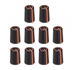 MECCANIXITY 전위차계 제어 손잡이 ABS 기타 손잡이 6mm D 형 샤프트 일렉트릭 기타 전력 증폭기 스테레오,베이스 볼륨 톤 270 회전 손잡이 블랙 오렌지 10PCS