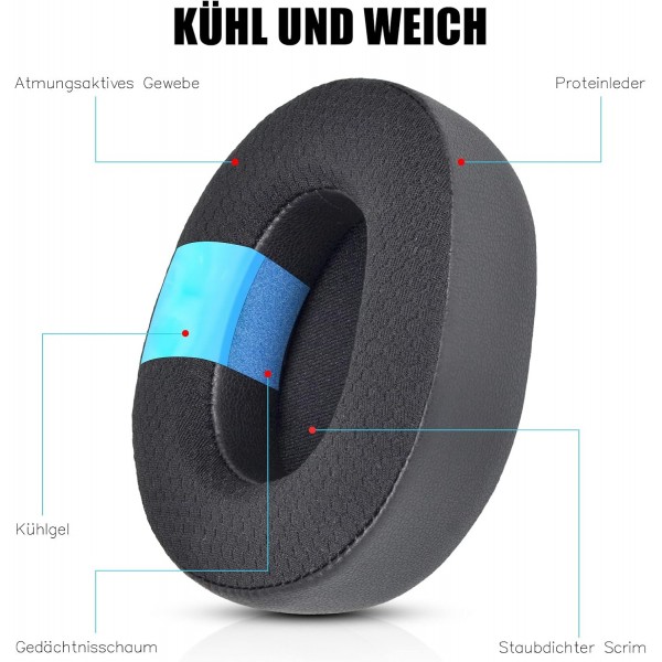 Arctis Nova Pro 무선 이어 패드, Steelseries용 냉각 젤 교체용 이어 패드 Arctis Nova Pro 무선 게임용 헤드셋, 부드러운 가죽, 두께 및 소음 차단