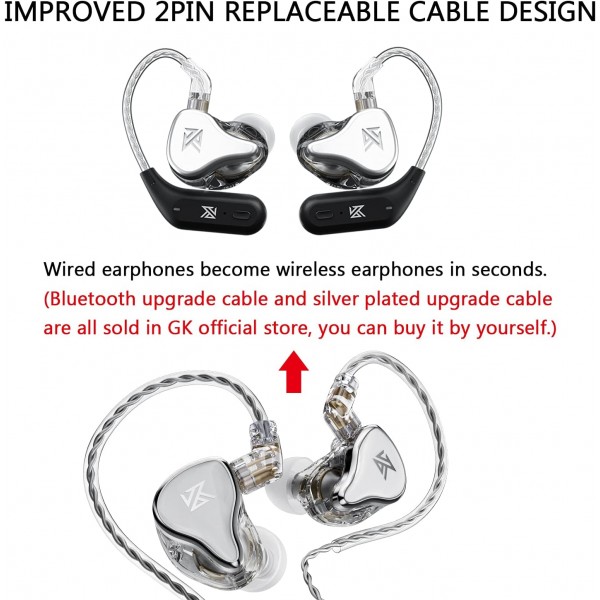 KZ ZAS 인이어 모니터, 강력한 저음, 케이블 포함 인이어 헤드폰, 16개의 사운드 드라이브 유닛, 스튜디오용 HiFi 스테레오 헤드셋, 팟캐스트, 모니터, 휴대폰, PC, MP3/4(블