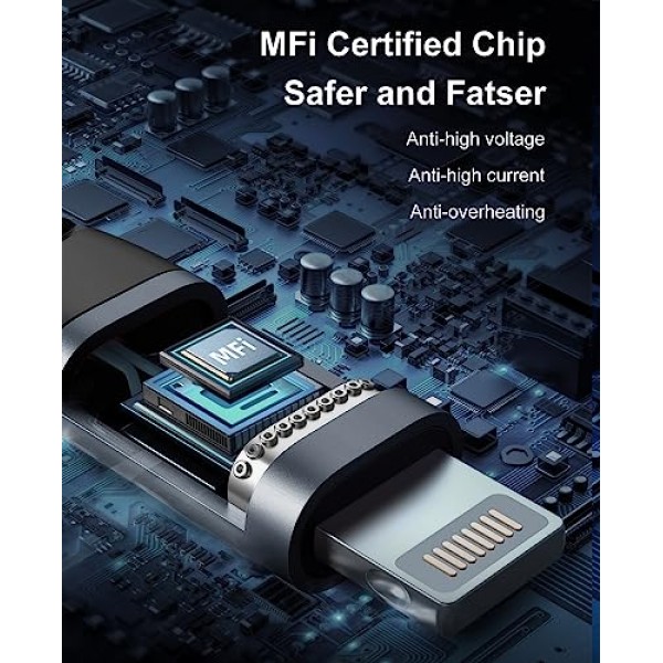 iPhone 케이블 고속 충전 6피트 USB C 번개 케이블 3팩 6피트 나일론 편조 유형 C iPhone 코드 iPhone 14 13 12 11 Pro Max Mini 8 Plus SE iPad 등과 호환 가능