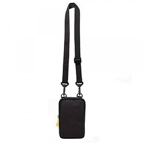 Zink 소프트 카메라 케이스 - Kodak, Lifeprint, Polaroid, HP, Canon, Fujifilm, Black용 인화지 주머니, 지퍼 잠금 장치 및 크로스바디 어깨 끈이 포함된 소형 즉석 인쇄 카메라 및 프