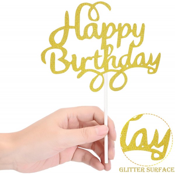 25 Pcs 생일 축하 케이크 Toppers 반짝이 컵케익 Toppers 생일 케이크 토퍼 생일 파티 용품, 5 색 추천