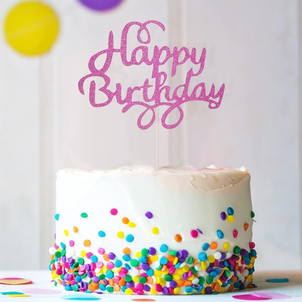 25 Pcs 생일 축하 케이크 Toppers 반짝이 컵케익 Toppers 생일 케이크 토퍼 생일 파티 용품, 5 색 추천