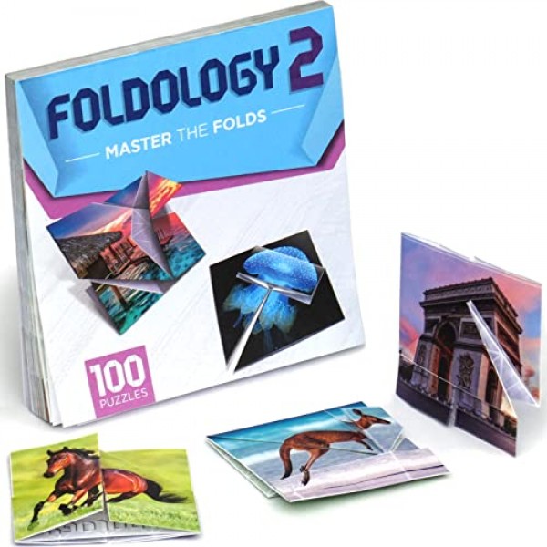 FOLDOLOGY 2 - Master The Folds(확장 팩). 10대, 10대, 성인을 위한 퍼즐 게임. 100개의 종이접기 두뇌티저. 10세 이상