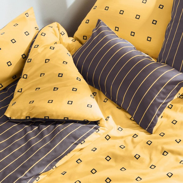 Erwin Müller 새틴 베드 리넨, 뒤집을 수 있는 베드 리넨, 면 100%, 무연탄색, 크기 135x200cm(80x80cm) - 통기성, 온도 조절, 지퍼 포함(다른 색상, 크기) 135x200cm(80x80cm) 무연탄색