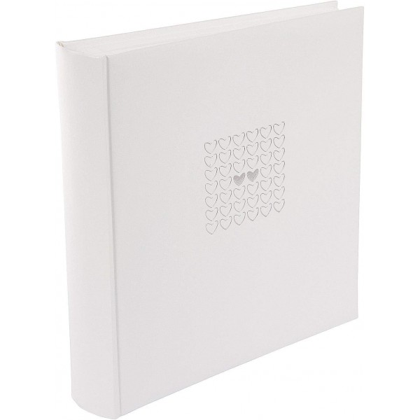 goldbuch 31450 웨딩 앨범 Elegance, 사진 및 사진용 앨범, 30 x 31 cm, 글라신지 칸막이가 있는 100페이지의 흰색 사진 앨범, 실버 엠보싱이 있는 인조 가죽, 자개 Elegance - 30x31 cm