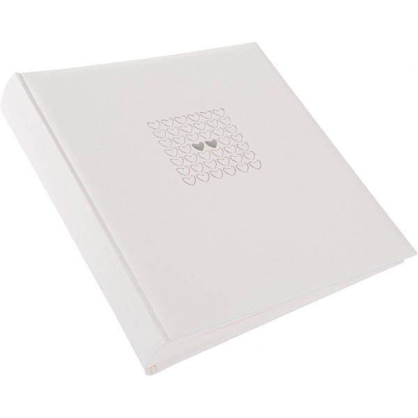 goldbuch 31450 웨딩 앨범 Elegance, 사진 및 사진용 앨범, 30 x 31 cm, 글라신지 칸막이가 있는 100페이지의 흰색 사진 앨범, 실버 엠보싱이 있는 인조 가죽, 자개 Elegance - 30x31 cm
