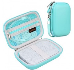 HP Sprocket 휴대용 2x3 인스턴트 포토 프린터용 Canboc 휴대용 케이스, Kodak Step 무선 모바일 포토 프린터, Lifeprint 2x3 포토 프린터, 인화지 케이블에 맞는 지퍼 메쉬 백, 녹색