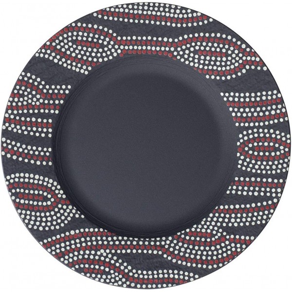 Villeroy & Boch 10-4250-2640 Manufacture Rock Desert 조식 접시, 22cm, 프리미엄 도자기, 블랙/컬러