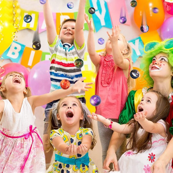 Flummi Flummies for children 어린이 생일 파티 경품 파티 선물 고무 공 어린이 탄력 공 세트 Pinata Advent 달력 채우기 여러 가지 빛깔의 25 조각 행성 32mm