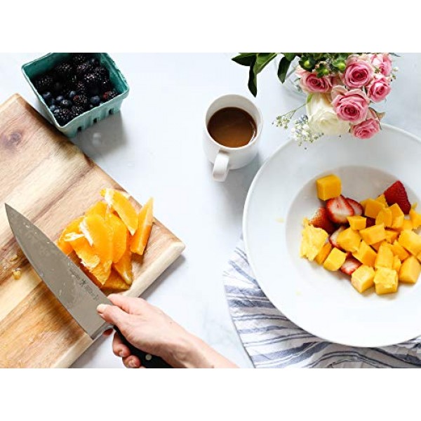 HENCKELS Classic Razor-Sharp 8인치 셰프 나이프, 100년 이상의 숙달된 독일 공학 스테인리스 스틸 스테인리스 스틸 8인치 셰프 나이프