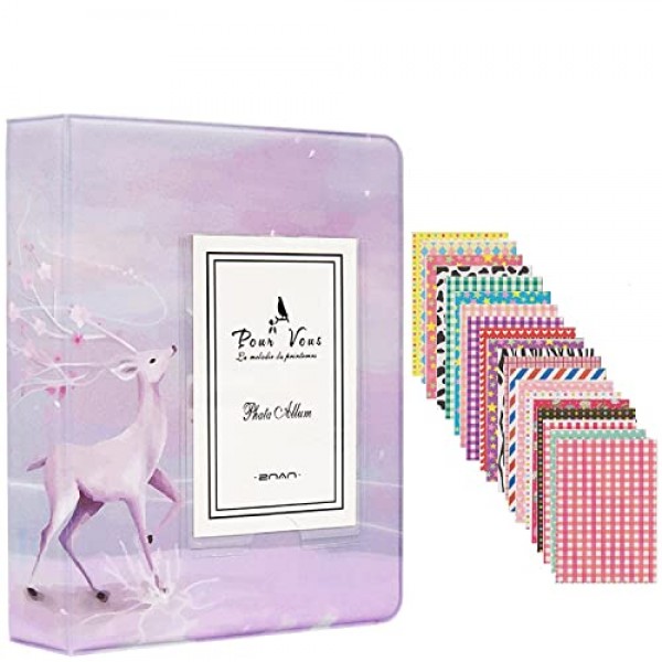 Fujifilm Instax Mini 7s 8 8+ 9 25 26 50s 70 90 즉석 카메라 및 이름 카드(핑크 폰, 64 포켓)용 BigTrend 64 포켓 미니 포토 앨범