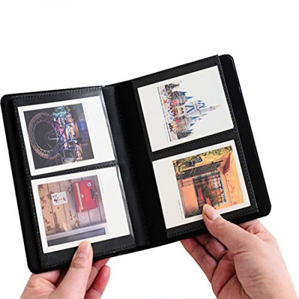 Fujifilm Instax Mini 7s 8 8+ 9 25 26 50s 70 90 즉석 카메라 및 이름 카드(핑크 폰, 64 포켓)용 BigTrend 64 포켓 미니 포토 앨범