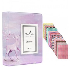 Fujifilm Instax Mini 7s 8 8+ 9 25 26 50s 70 90 즉석 카메라 및 이름 카드(핑크 폰, 64 포켓)용 BigTrend 64 포켓 미니 포토 앨범