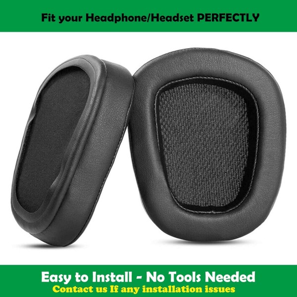 부드러운 단백질 가죽/메모리 폼이 있는 Logitech G935 G933 G633 G533 G233 무선 게임용 헤드셋 이어 패드와 호환되는 전문 교체용 이어 패드
