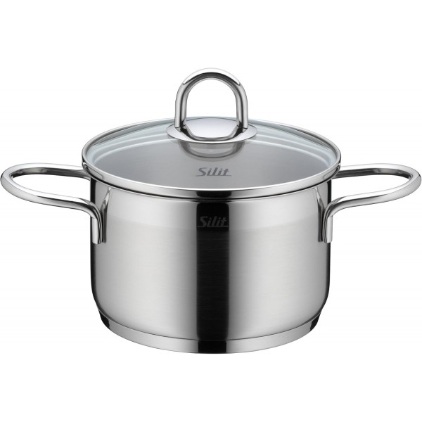 Silit Diamant 냄비 세트, 9개, 유리 뚜껑 포함, 서빙 팬, 주방용품, 그라인더, 유광 스테인리스 스틸, 코팅되지 않은 냄비 세트