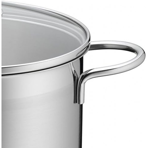 Silit Diamant 냄비 세트, 9개, 유리 뚜껑 포함, 서빙 팬, 주방용품, 그라인더, 유광 스테인리스 스틸, 코팅되지 않은 냄비 세트