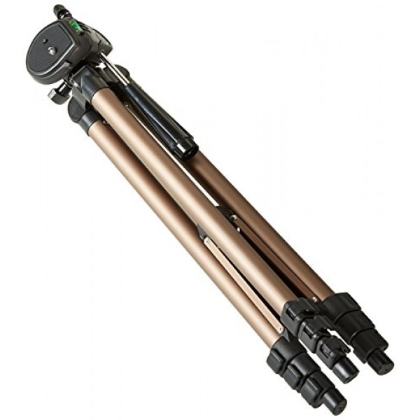 Amazon Basics 50인치 경량 카메라 마운트 삼각대 스탠드(가방 포함), 블랙/브라운