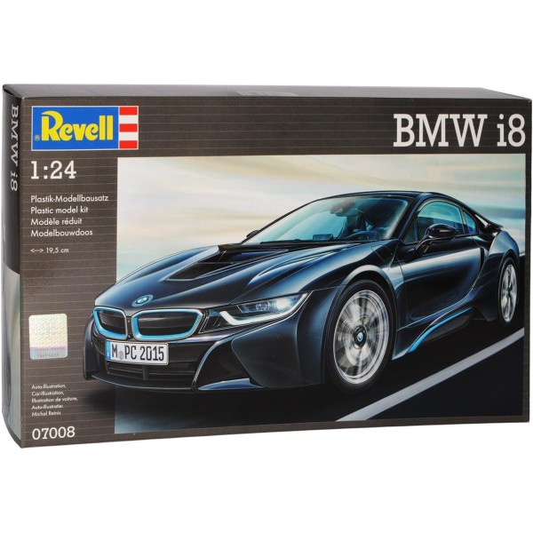 B-M-W I8 Coupe Black From 2013 07008 키트 1/24 Revell 모델 자동차(맞춤형 번호판 없음)
