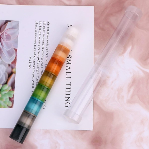 Yoseng 16 Pcs 카드 만들기 블렌딩 브러쉬 카드 만들기 핑거 블렌딩 브러쉬 Daubers with Storage Box 컬러 코드 핸들 잉크 블렌딩 도구 브러시 헤드 직경 2cm 0.77inch(브러시 헤드 