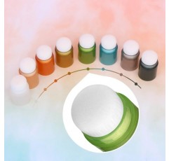 Yoseng 16 Pcs 카드 만들기 블렌딩 브러쉬 카드 만들기 핑거 블렌딩 브러쉬 Daubers with Storage Box 컬러 코드 핸들 잉크 블렌딩 도구 브러시 헤드 직경 2cm 0.77inch(브러시 헤드 