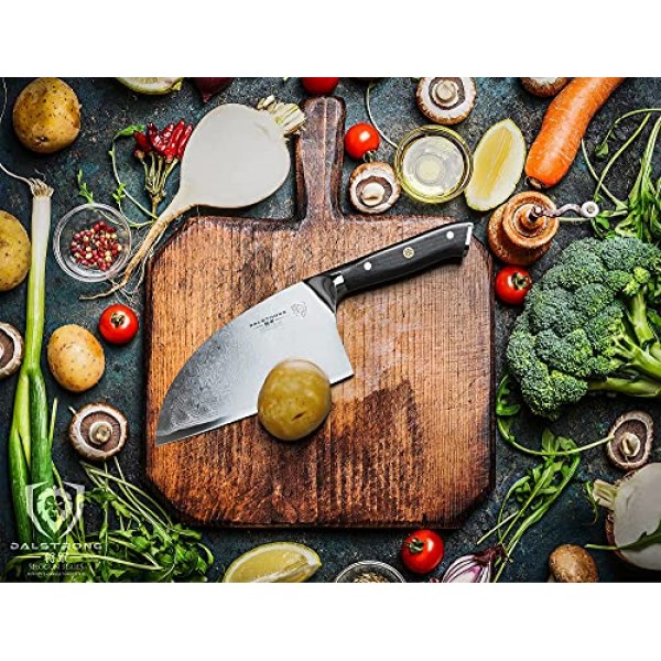 달스트롱 세르비아 셰프 나이프 - 8인치 - 고기 식칼 - 쇼군 시리즈 ELITE - 일본 AUS-10V 슈퍼 스틸 주방 나이프 - G10 손잡이 - 면도칼 샤프 셰프 나이프 - 칼집 포함