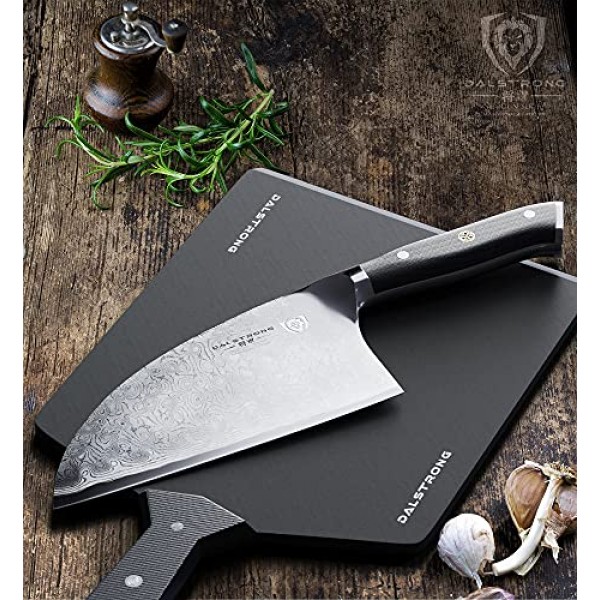 달스트롱 세르비아 셰프 나이프 - 8인치 - 고기 식칼 - 쇼군 시리즈 ELITE - 일본 AUS-10V 슈퍼 스틸 주방 나이프 - G10 손잡이 - 면도칼 샤프 셰프 나이프 - 칼집 포함